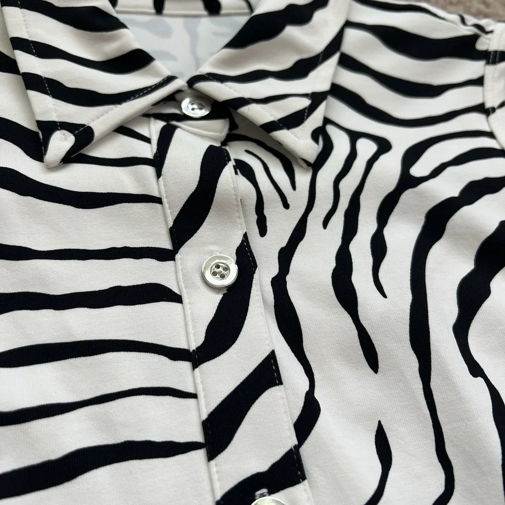 J Mclaughlin Womens Zebra Midi Belted Dress With Pockets Size XS - Picture 10 of 11